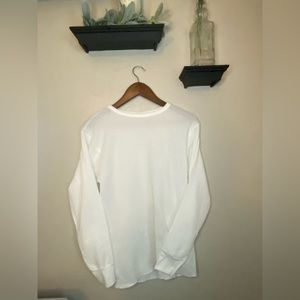 Hanes white waffle knit tee